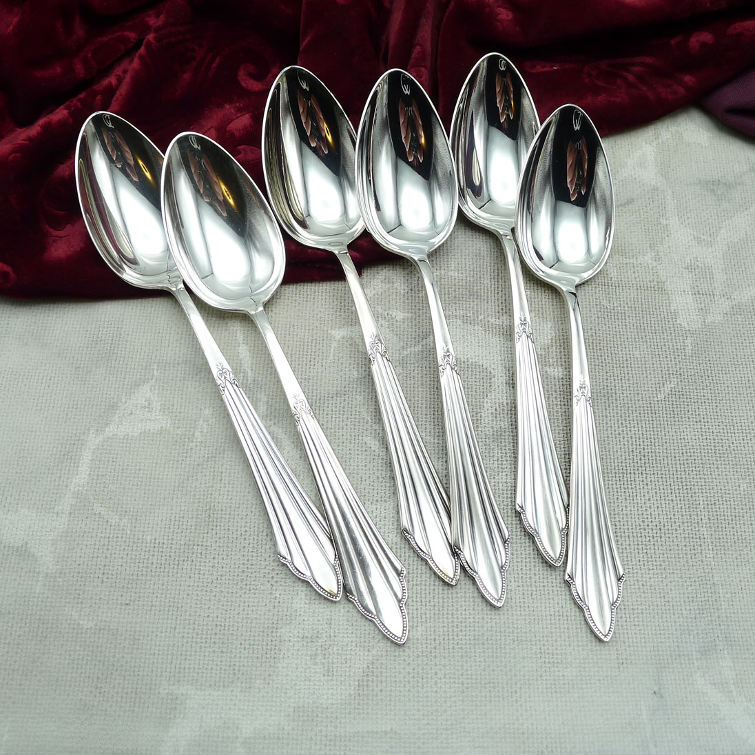 WMF 900 Fächer 6 Dessertlöffel 18,4cm 90 versilbert