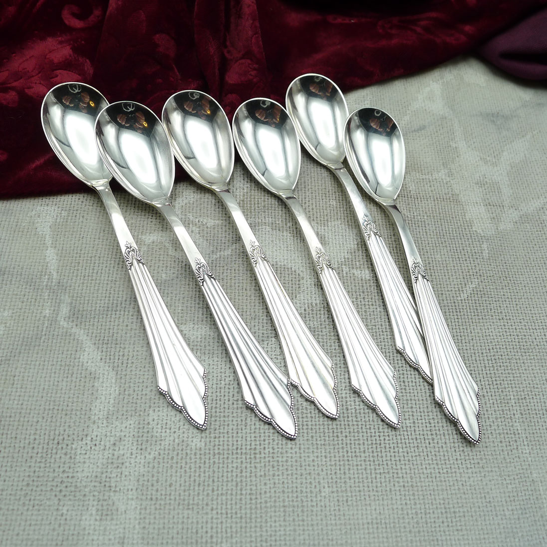 WMF 900 Fächer 6 Eislöffel 13,1cm versilbert