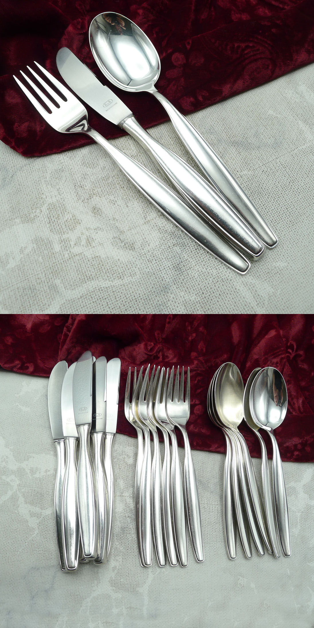 Robbe & Berking Mercedes Menübesteck 6 Personen 90 versilbert