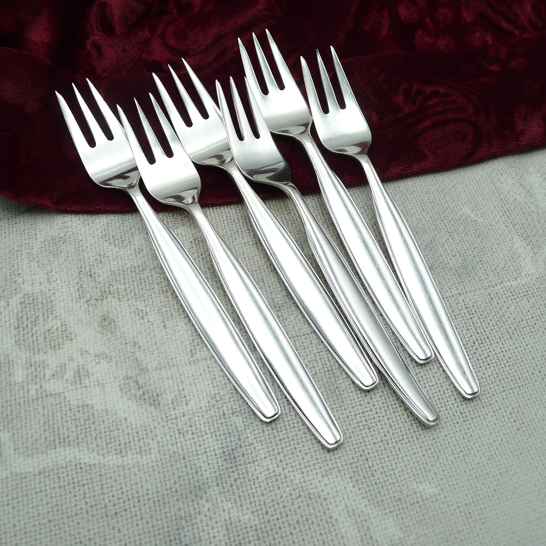 Robbe & Berking Mercedes 6 Kuchengabeln 90 versilbert