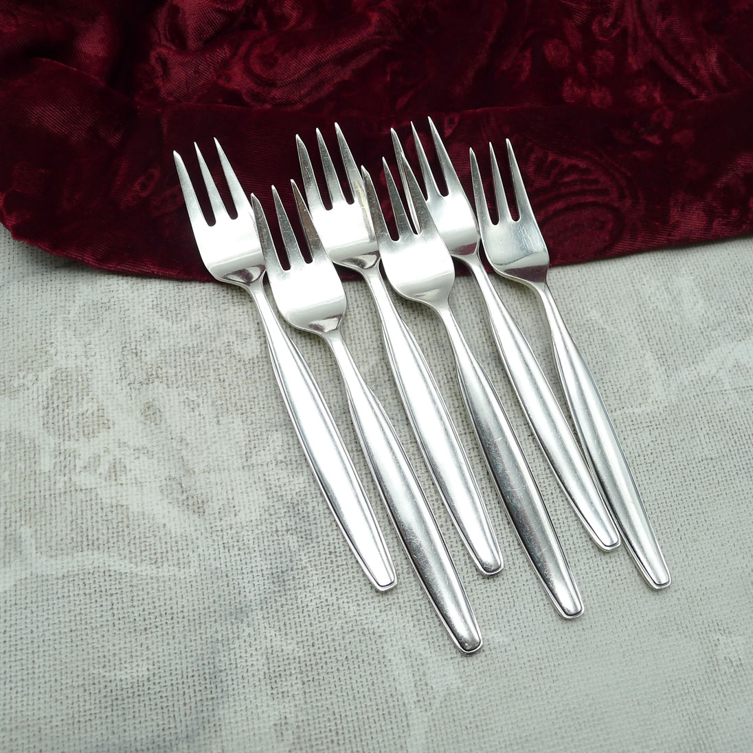 Robbe & Berking Mercedes 6 Kuchengabeln 90 versilbert