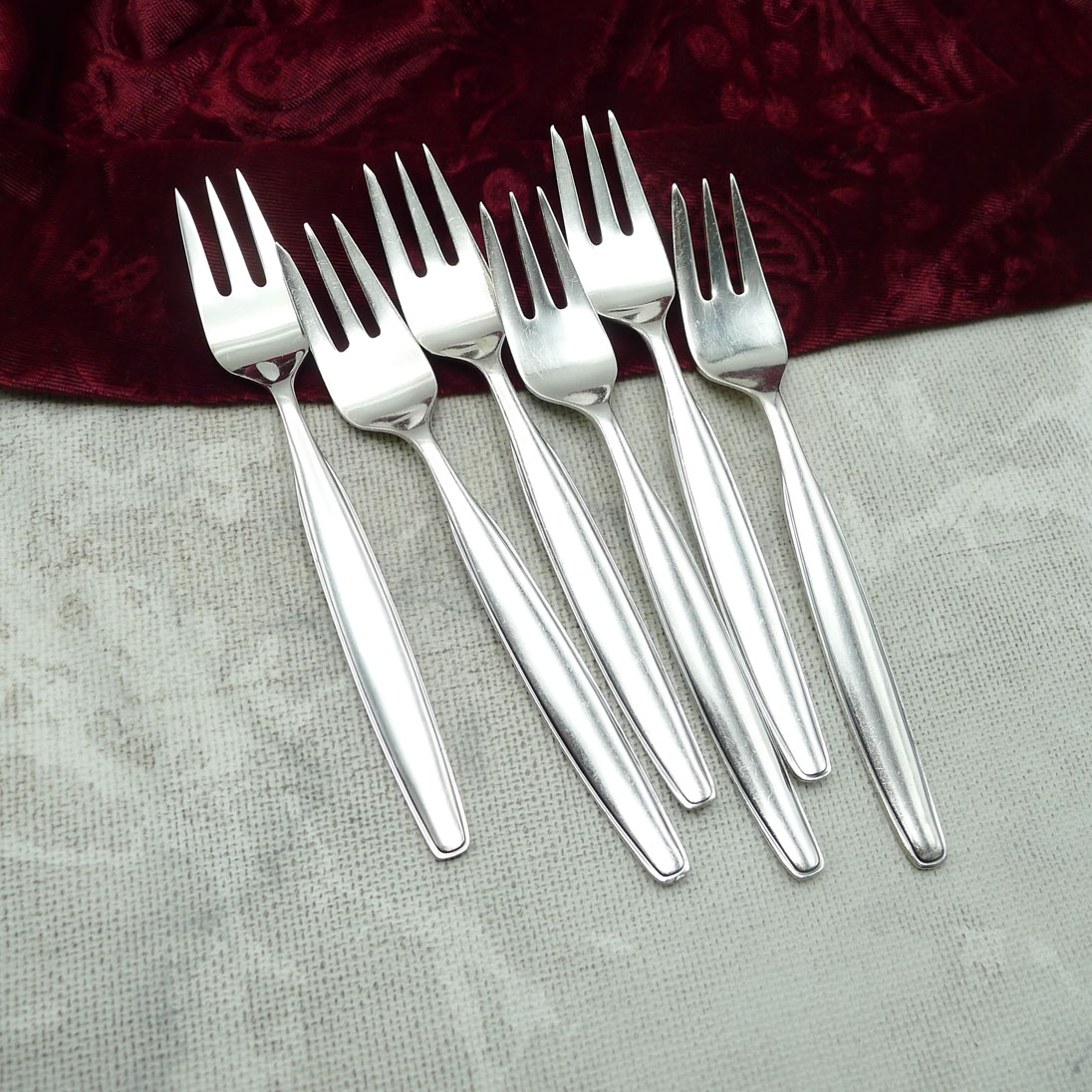 Robbe & Berking Mercedes 6 Kuchengabeln 90 versilbert