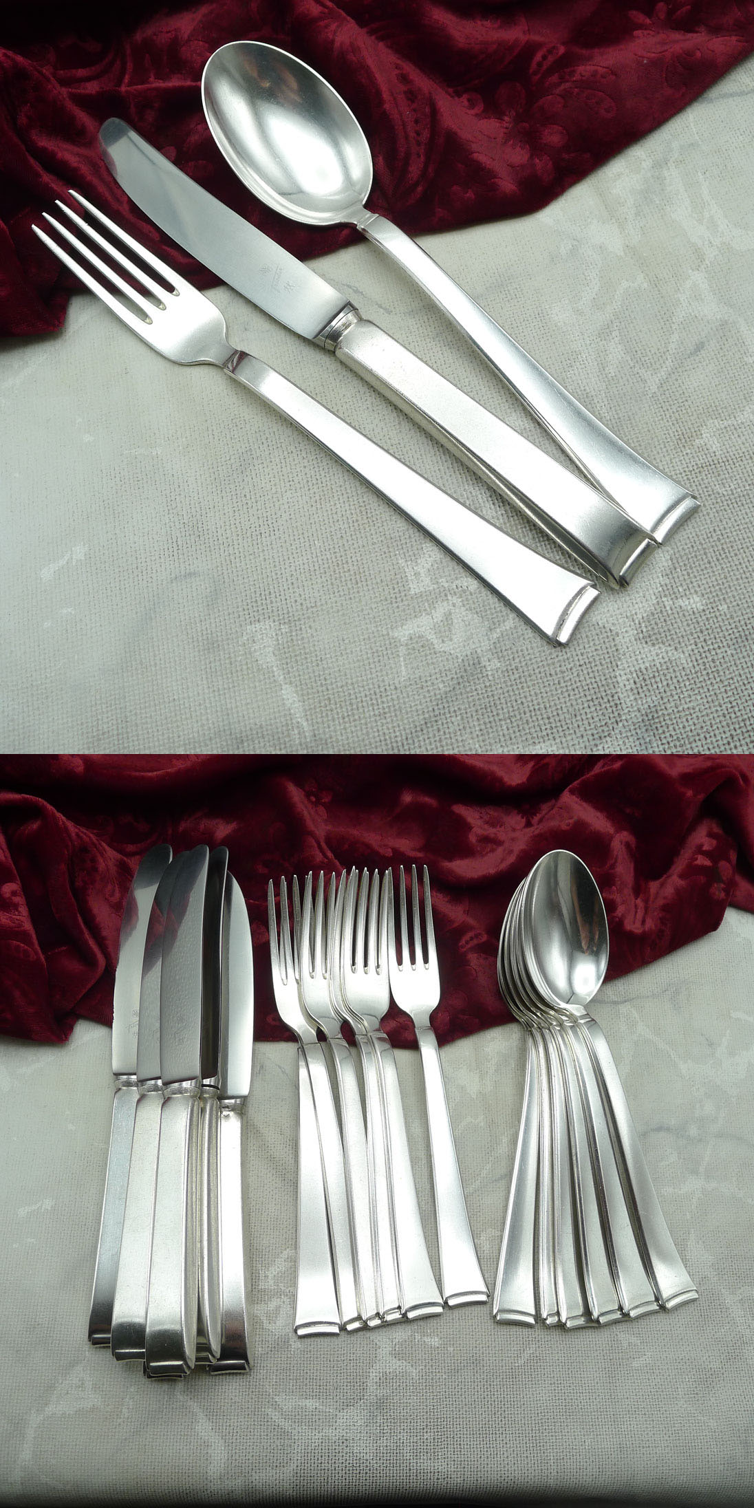 WMF 2500 Art Deco Tafelbesteck 6 Personen 90 versilbert