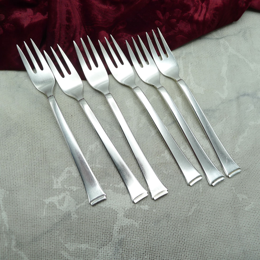 WMF 2500 Art Deco 6 Kuchengabeln 90 versilbert