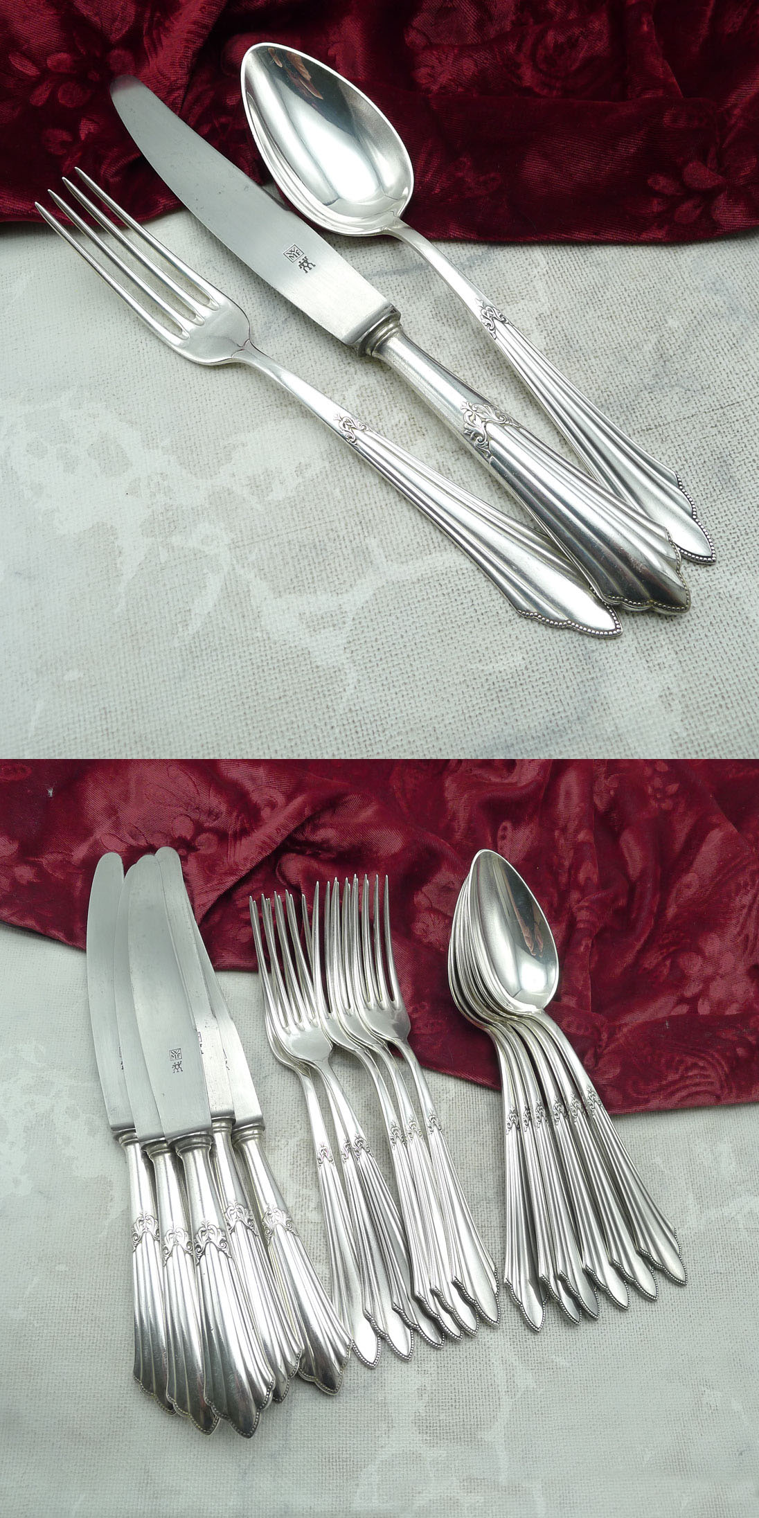 WMF 900 Fächer Tafelbesteck 6 Personen 90 versilbert