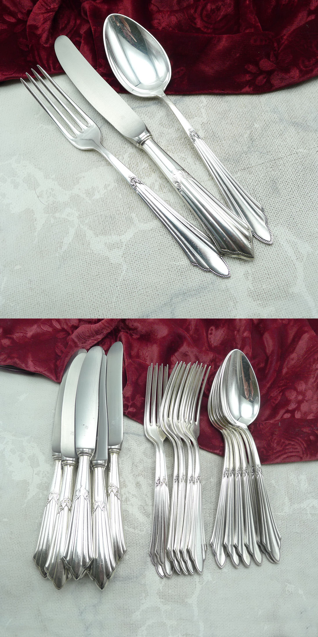 WMF 900 Fächer Tafelbesteck 6 Personen 90 versilbert