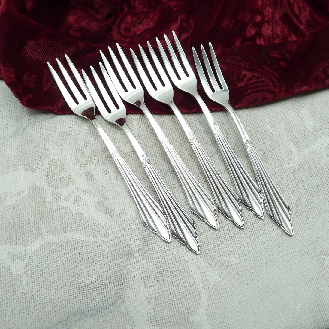 WMF 900 Fächer 6 Kuchengabeln 15,7cm 90 versilbert