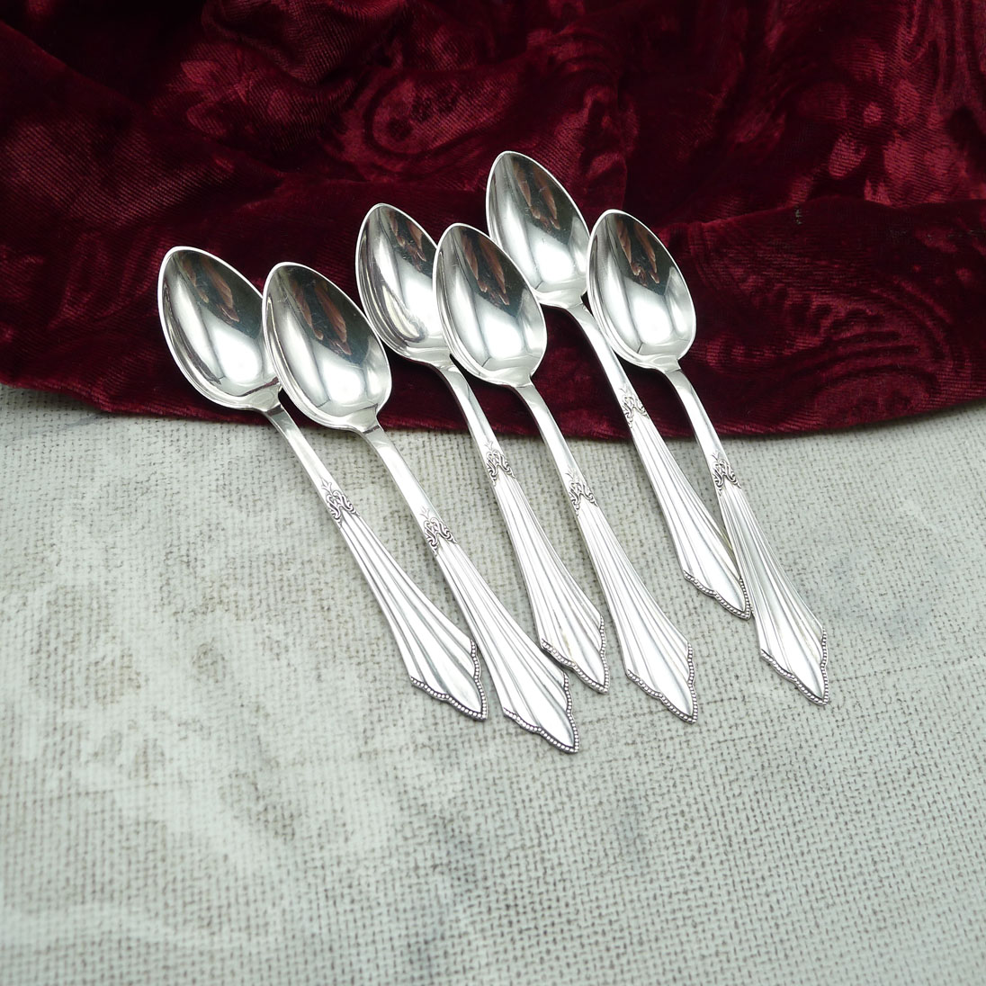 WMF 900 Fächer 6 Mokkalöffel 10,8cm 90 versilbert