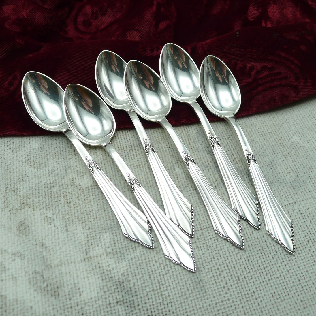 WMF 900 Fächer 6 Mokkalöffel 10,8cm 90 versilbert