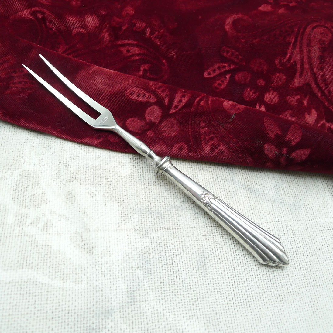 WMF 900 Fächer Fleischgabel mit Heftgriff versilbert