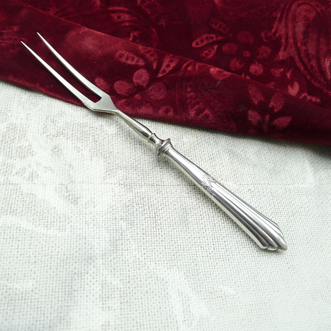 WMF 900 Fächer Fleischgabel mit Heftgriff versilbert