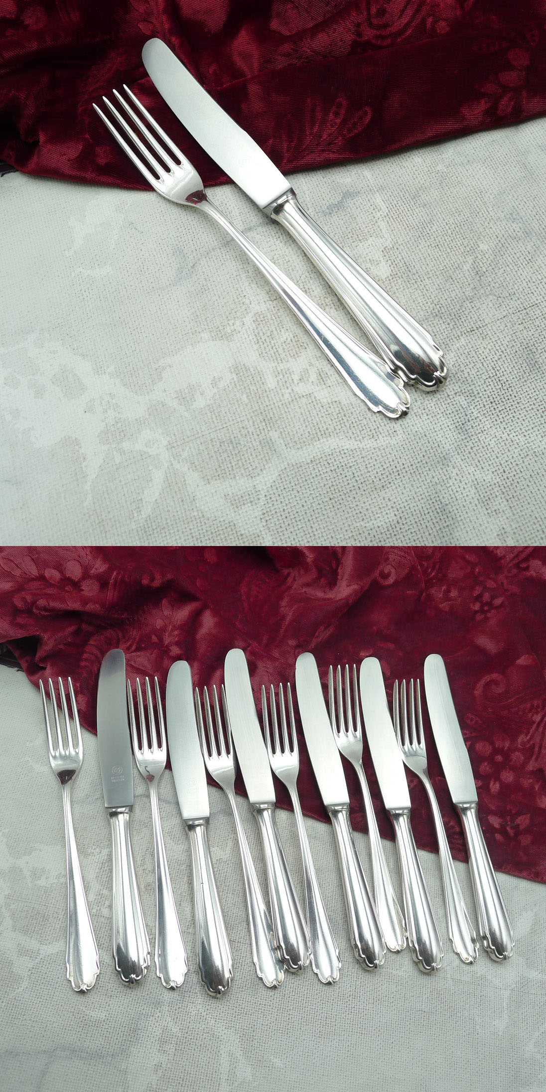 Bruckmann 690 Lieselotte Dessertbesteck 6 Personen 90 versilbert