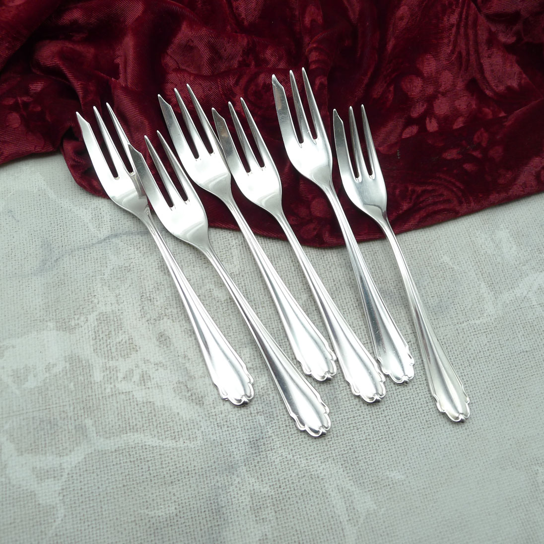 Bruckmann 690 Lieselotte 6 Kuchengabeln 90 versilbert