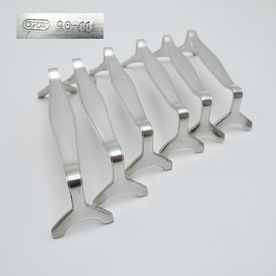 OKA 133 Art Deco 6 Messerbänkchen 90 versilbert