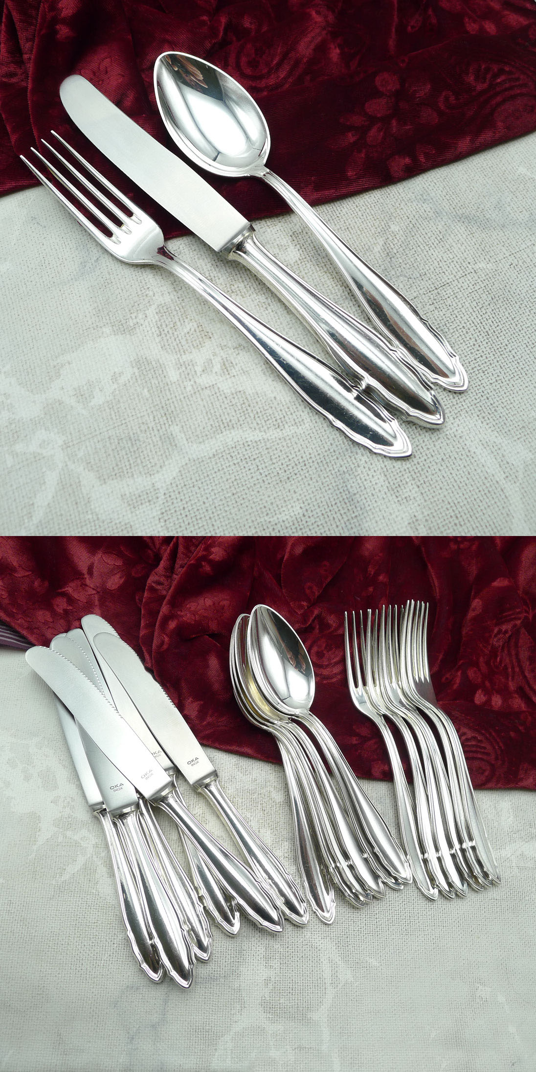 OKA 125 Menübesteck 6 Personen 90 versilbert