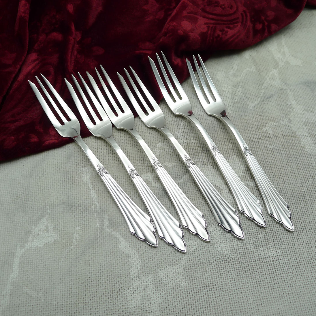 WMF 900 Fächer 6 Kuchengabeln 14,6cm schmal Scghwale 90 versilbert