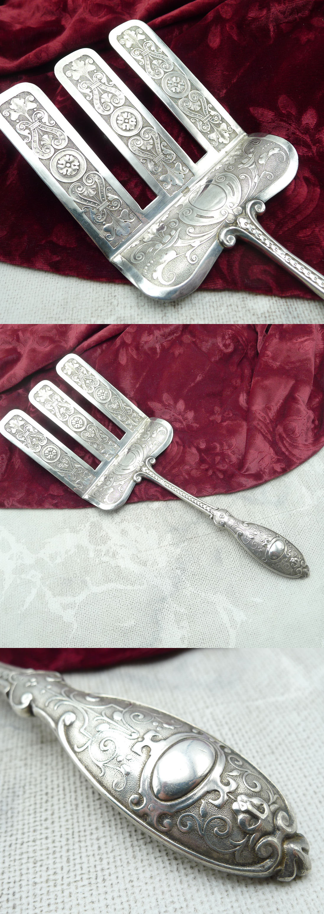 Henninger Spargelheber – Versilbert, reich ornamentiert