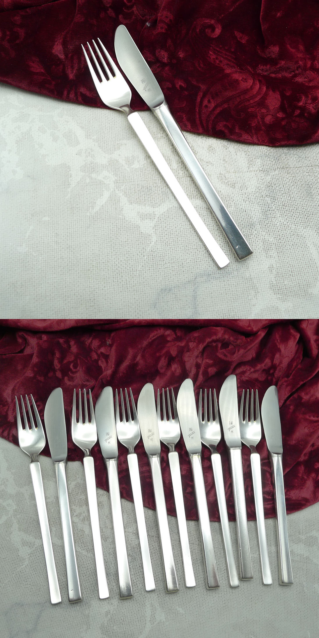 WMF New York Dessertbesteck 6 Personen 90 versilbert