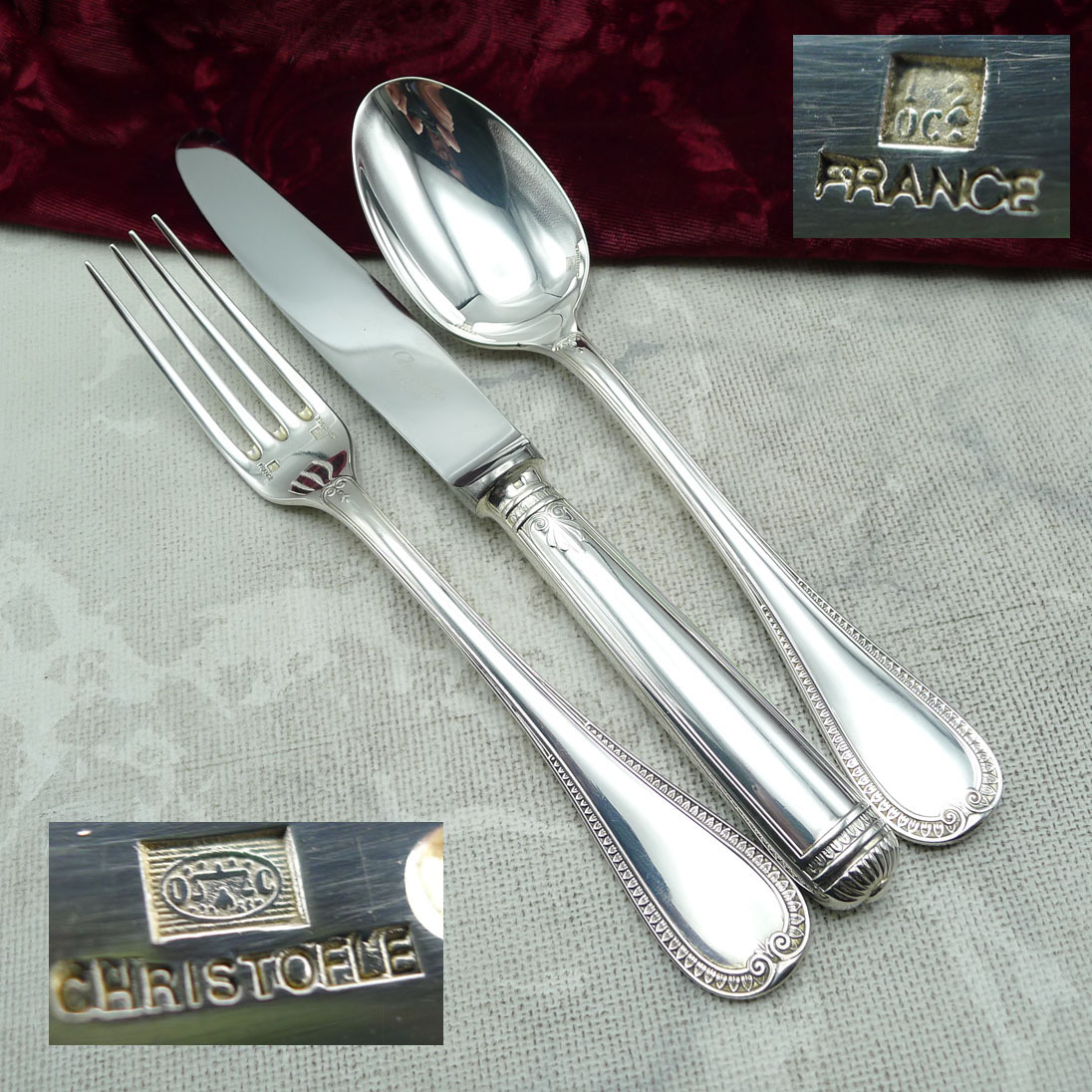 Christofle Malmaison Menübesteck 1 Person versilbert