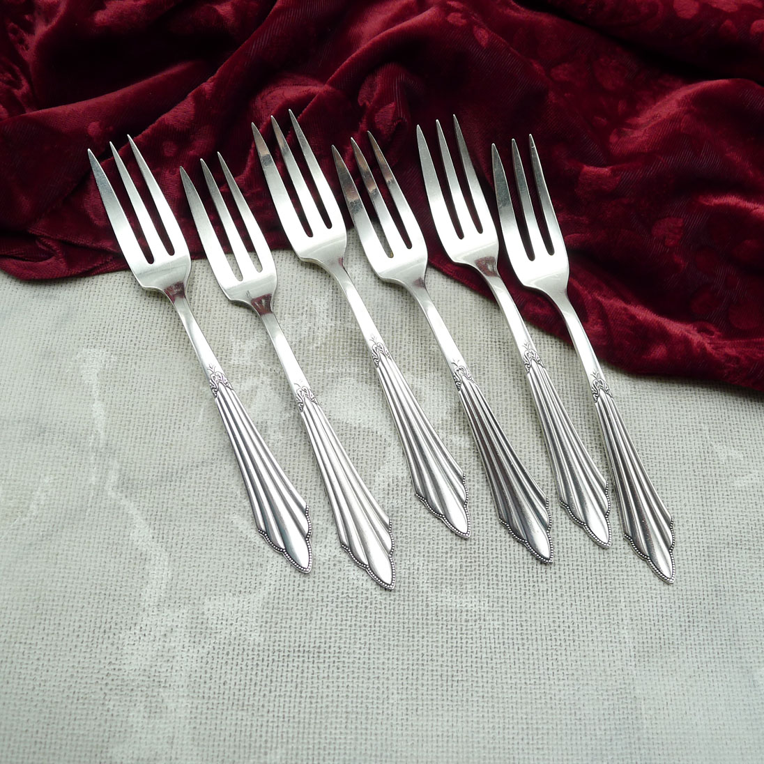 WMF 900 Fächer 6 Kuchengabeln 14,6cm 90 versilbert