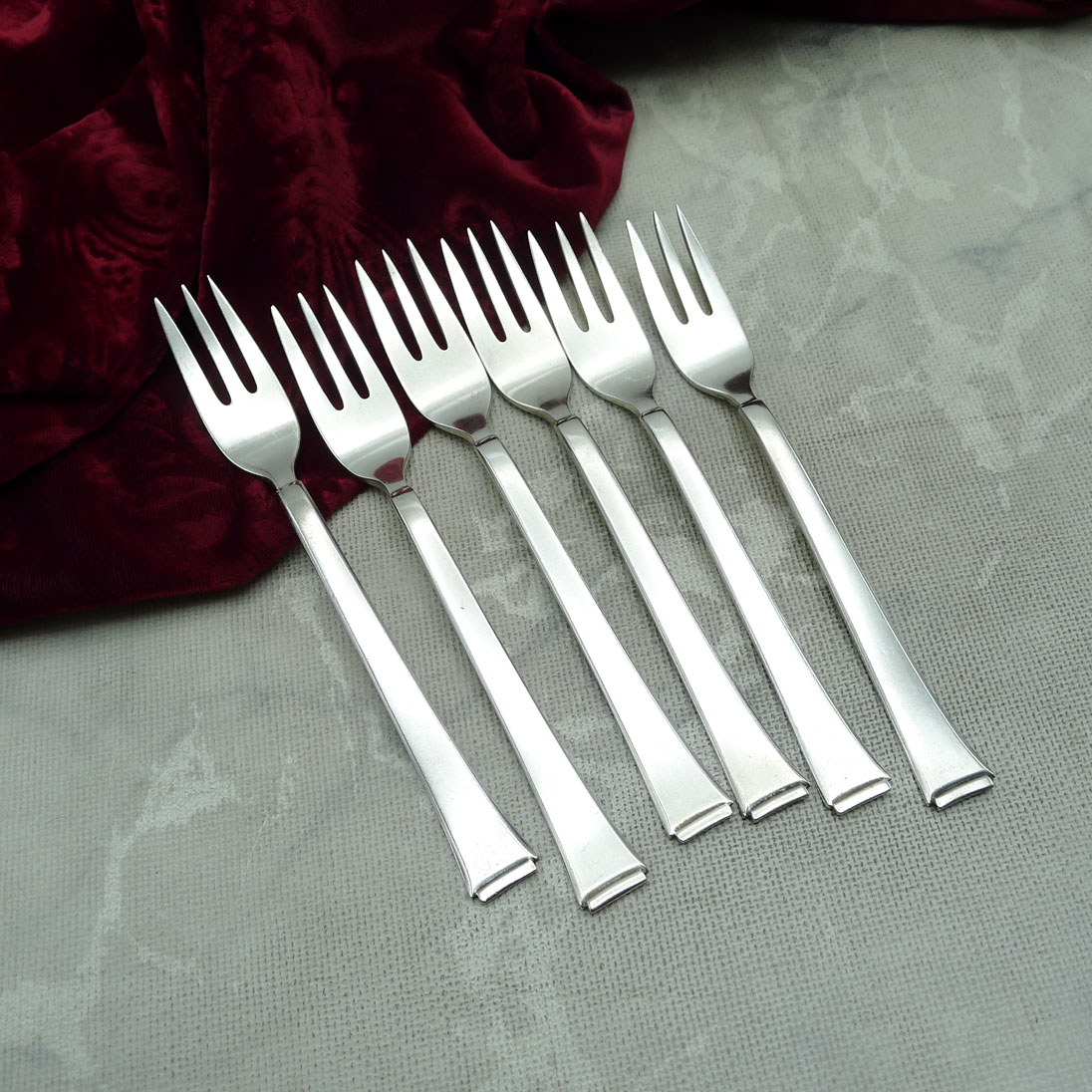 WMF 2500 Art Deco 6 Kuchengabeln 90 versilbert