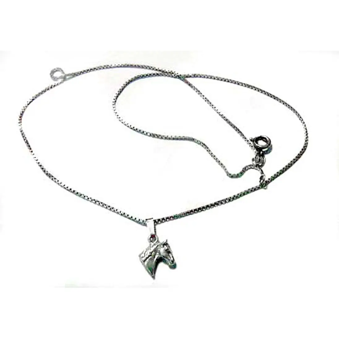 Kette 925 Silber 41,5cm mit Pferdeanhänger