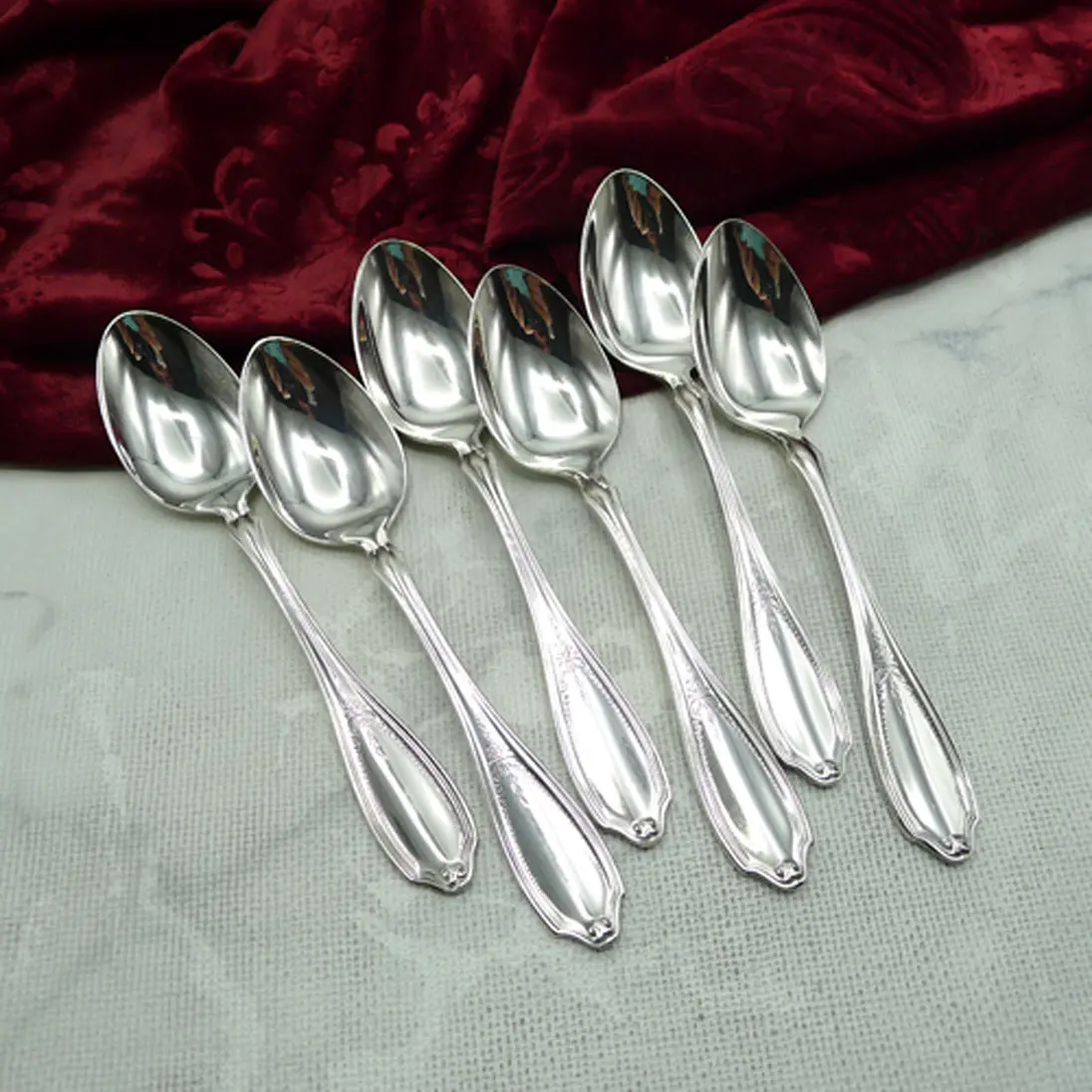 WMF Englische Rose 6 Kaffeelöffel 13,2cm 90 versilbert