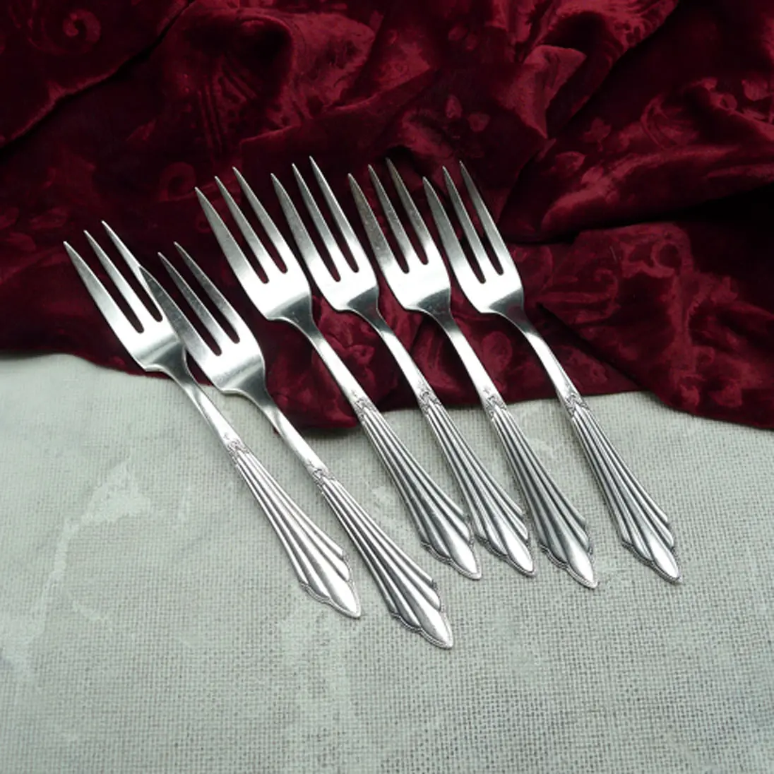 WMF 900 Fächer 6 Kuchengabeln 14,6cm 90 versilbert