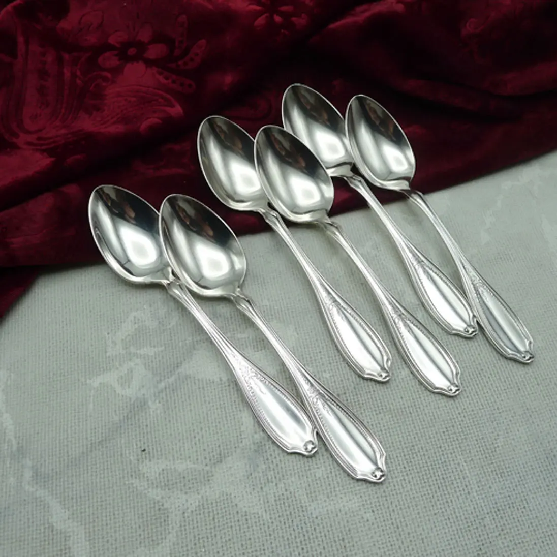 WMF Englische Rose 6 Kaffeelöffel 13,2cm 90 versilbert