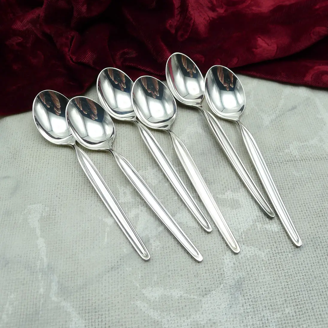 WMF Zürich 6 Mokkalöffel 10,9cm 90 versilbert