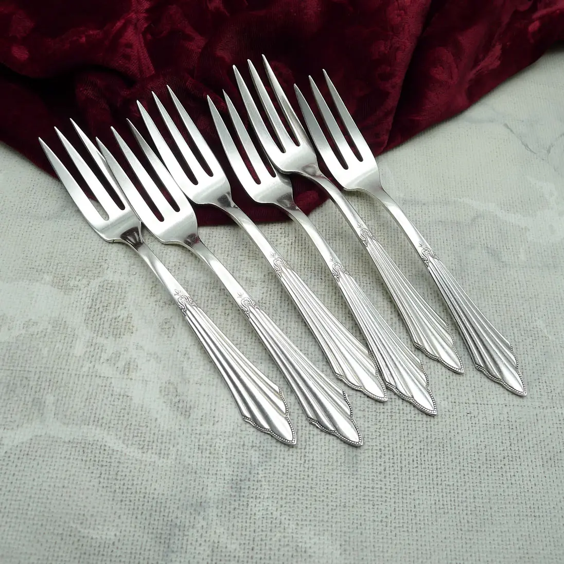 WMF 900 Fächer 6 Kuchengabeln 14,6cm 90 versilbert