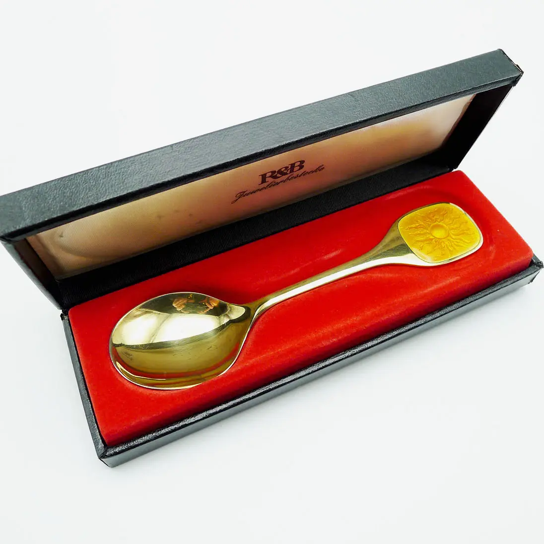 Robbe & Berking Jahreslöffel 1970 Sonne 925 Silber vergoldet