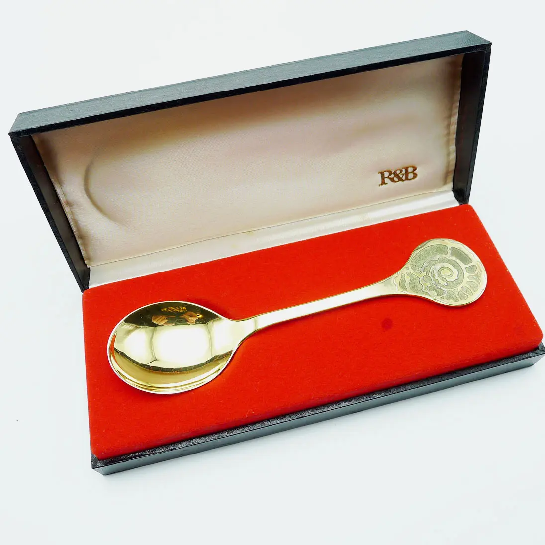 Robbe & Berking Jahreslöffel 1975 Ammonit 925 Silber vergoldet