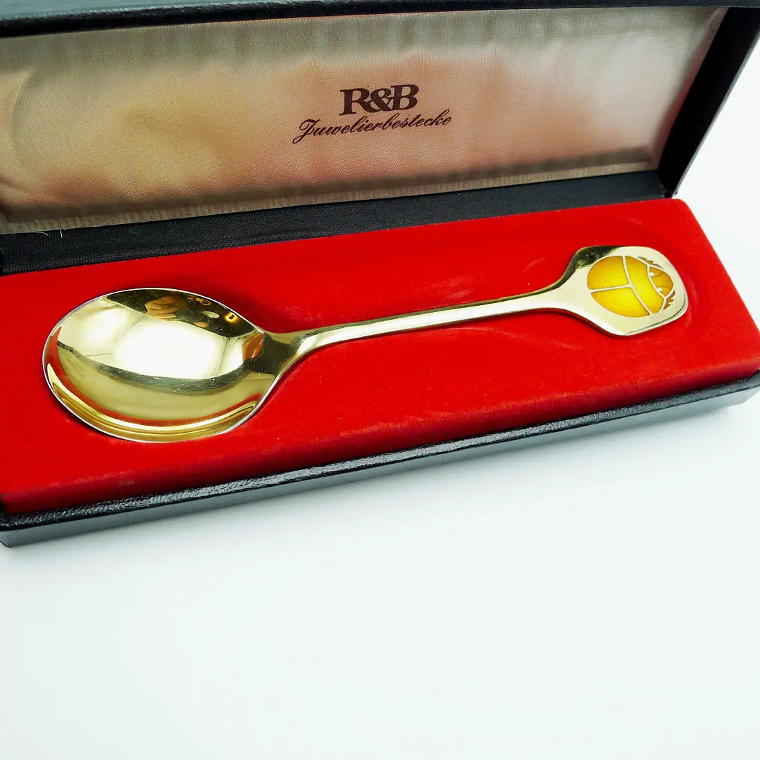 Robbe & Berking Jahreslöffel 1976 Scarabäus 925 Silber vergoldet