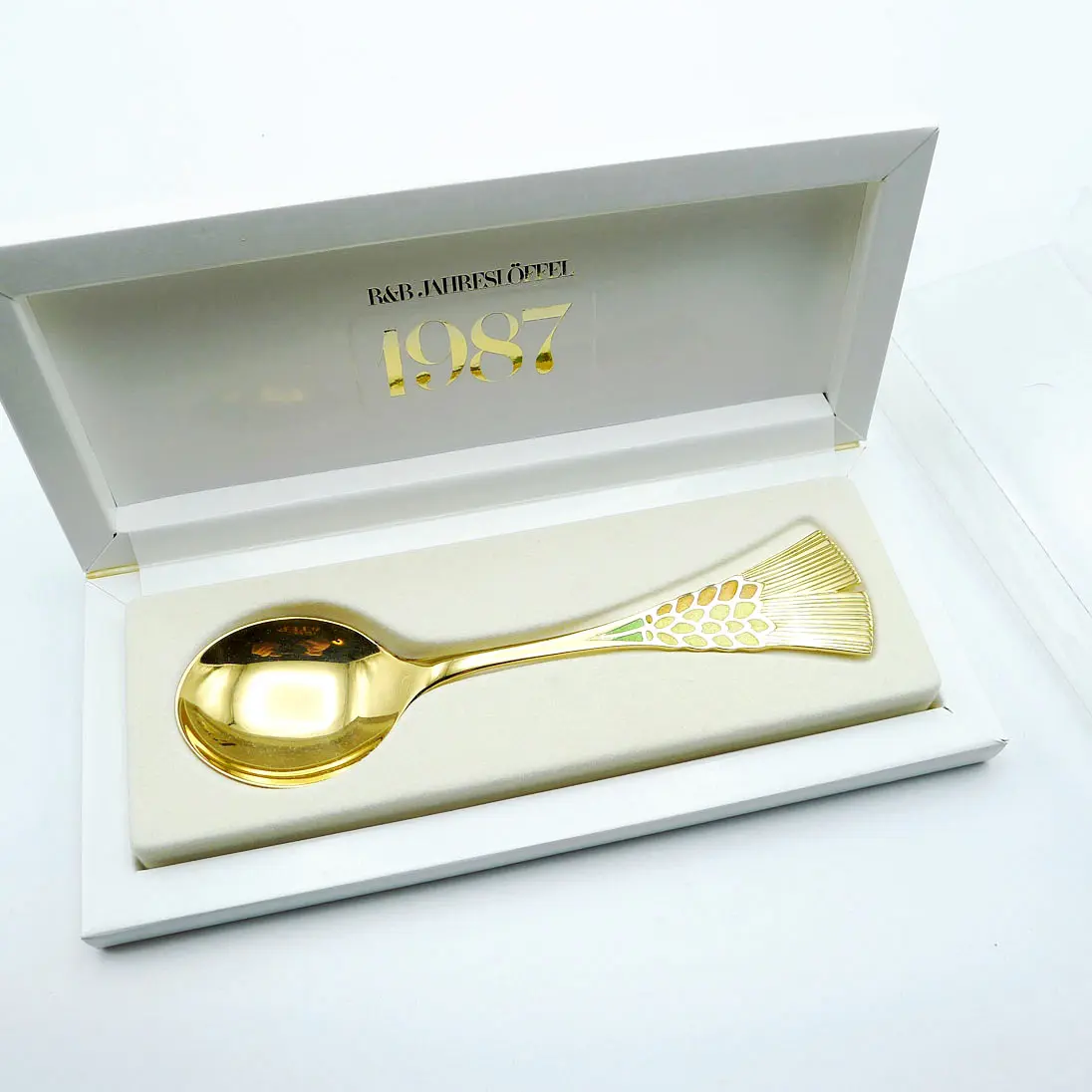 Robbe & Berking Jahreslöffel 1987 Ähren 925 Silber vergoldet