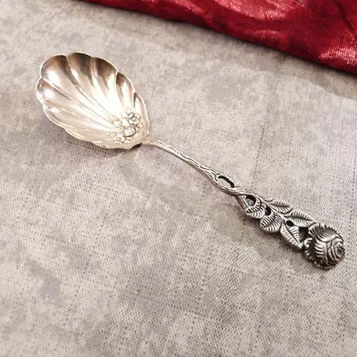 Hildesheimer Rose Zuckerlöffel 90 versilbert