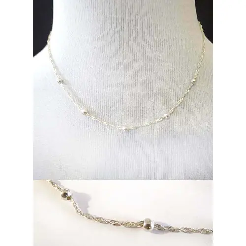 Kette 925 Silber 42cm mit Silberkugeln Kette 925 Silber 42cm mit Silberkugeln