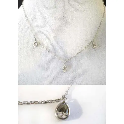Kette 925 Silber 44,5cm mit Tropfen Kette 925 Silber 44,5cm mit Tropfen