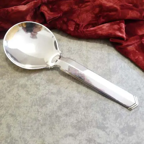 Reislöffel Floreat Art Deco versilbert Reislöffel Floreat Art Deco versilbert