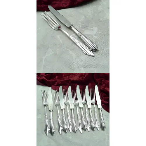 WMF 900 Fächer Dessertbesteck 6 Personen 90 versilbert WMF 900 Fächer Dessertbesteck 6 Personen 90 versilbert