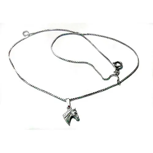 Kette 925 Silber 41,5cm mit Pferdeanhänger Kette 925 Silber 41,5cm mit Pferdeanhänger