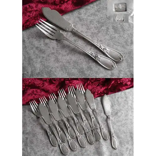 Rokoko Fischbesteck Frankreich 6 Personen 60 versilbert Rokoko Fischbesteck Frankreich 6 Personen 60 versilbert