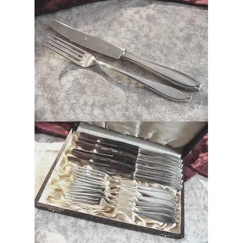 OKA 116 6 Messer und 6 Gabeln 90 versilbert