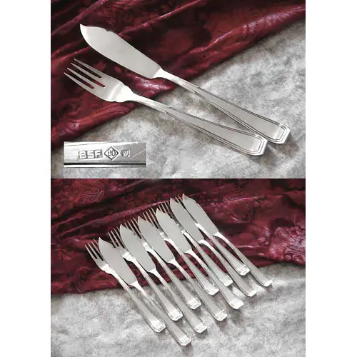 BSF Art Deco Fischbesteck 6 Personen 90 versilbert BSF Art Deco Fischbesteck 6 Personen 90 versilbert