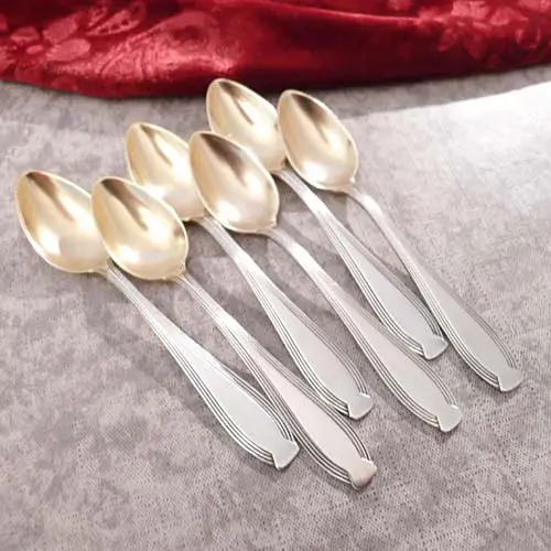 WMF 82/300 Jugendstil 6 Mokkalöffel / Eierlöffel 90 versilbert WMF 82/300 Jugendstil 6 Mokkalöffel / Eierlöffel 90 versilbert