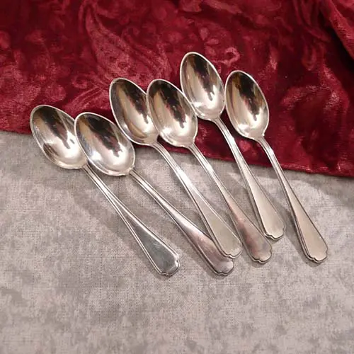 Bruckmann Deutschmeister 6 Mokkalöffel 11,1cm 90 versilbert Bruckmann Deutschmeister 6 Mokkalöffel 11,1cm 90 versilbert