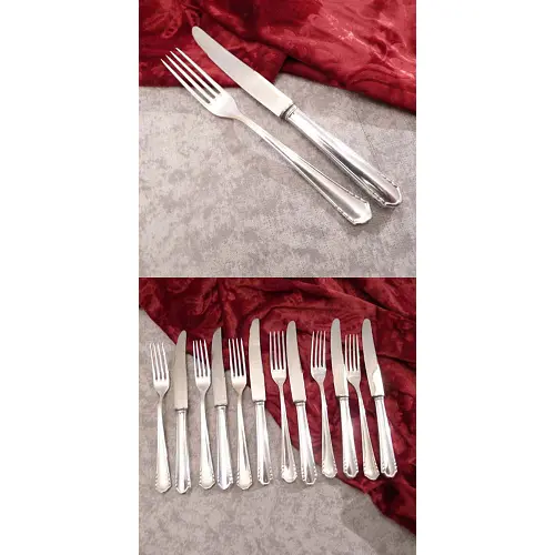 Bruckmann 600 Korn Obstbesteck 6 Personen 90 versilbert Bruckmann 600 Korn Obstbesteck 6 Personen 90 versilbert