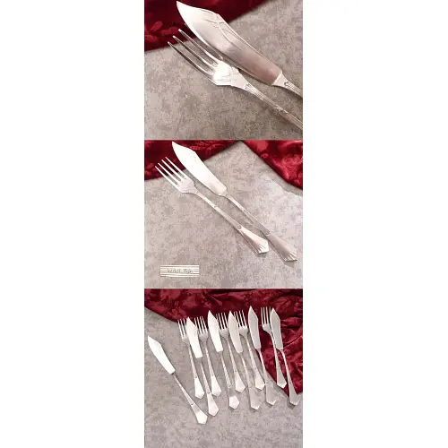 Jugendstil Fischbesteck W&B 5-6 Personen 60 versilbert Jugendstil Fischbesteck W&B 5-6 Personen 60 versilbert