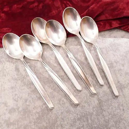 BSF 107 Jasmin 6 kleine Teelöffel 11,8cm 90 versilbert BSF 107 Jasmin 6 kleine Teelöffel 11,8cm 90 versilbert