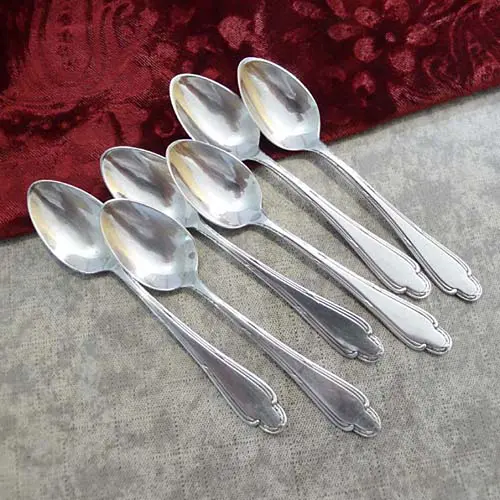 Wellner 216 Kreuzband 6 Mokkalöffel 10,8cm 90 versilbert Wellner 216 Kreuzband 6 Mokkalöffel 10,8cm 90 versilbert
